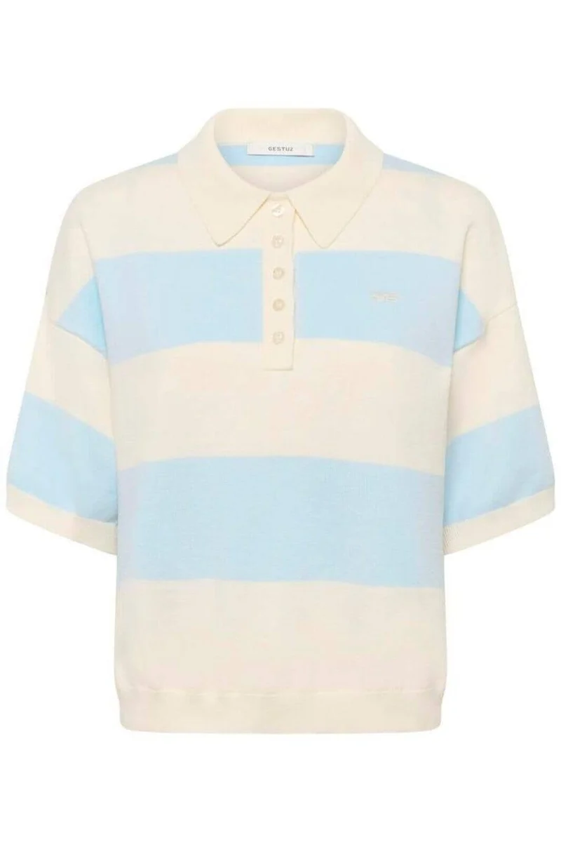 Gestuz - Gzmaia Ss Polo Pullover 10911141 - 109362 - Blue Finch Striped