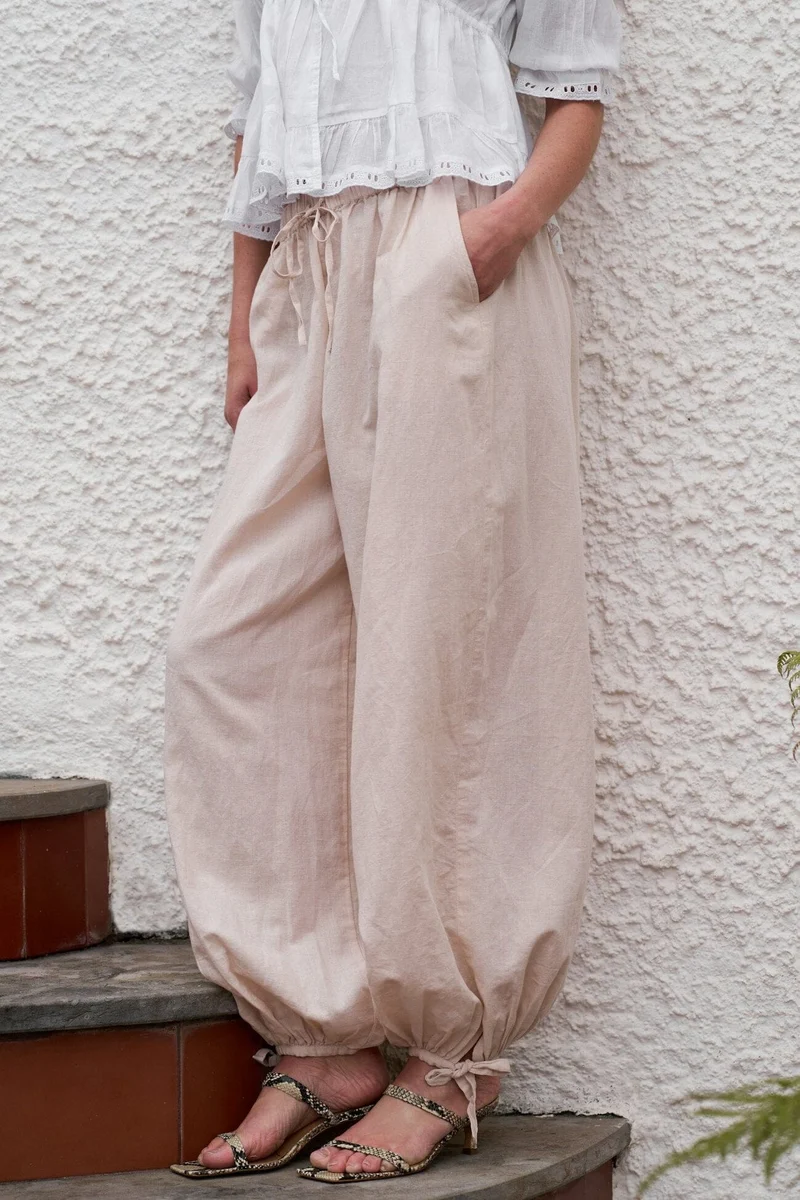 Neo Noir - Roxane Balloon Linen Pants 169313 - 213 - Sand