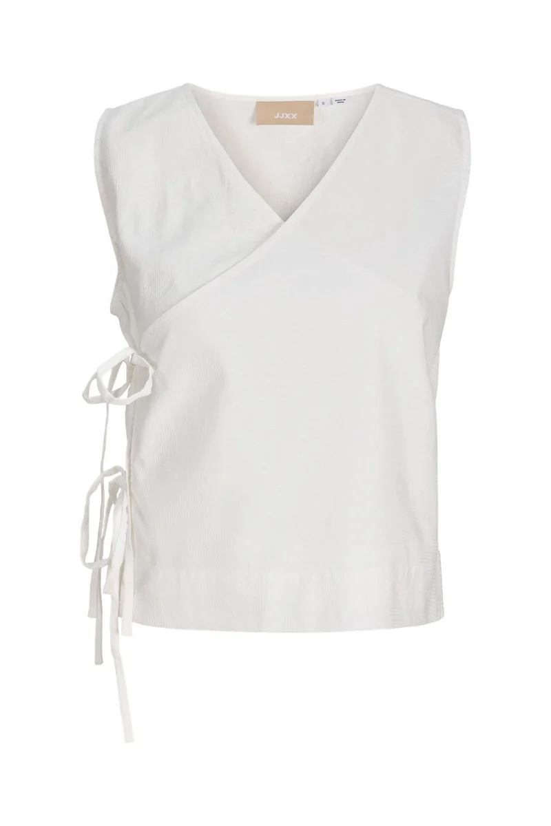 Jjxx - Jxalia Structured Sl Wrap Top - 4954866 Blanc De Blanc