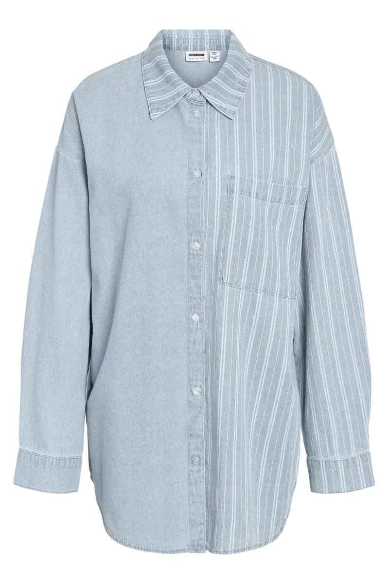 Noisy May - Nmkatri L/S Oversized Shirt Bs006Lb - 4943917 Medium Blue Denim