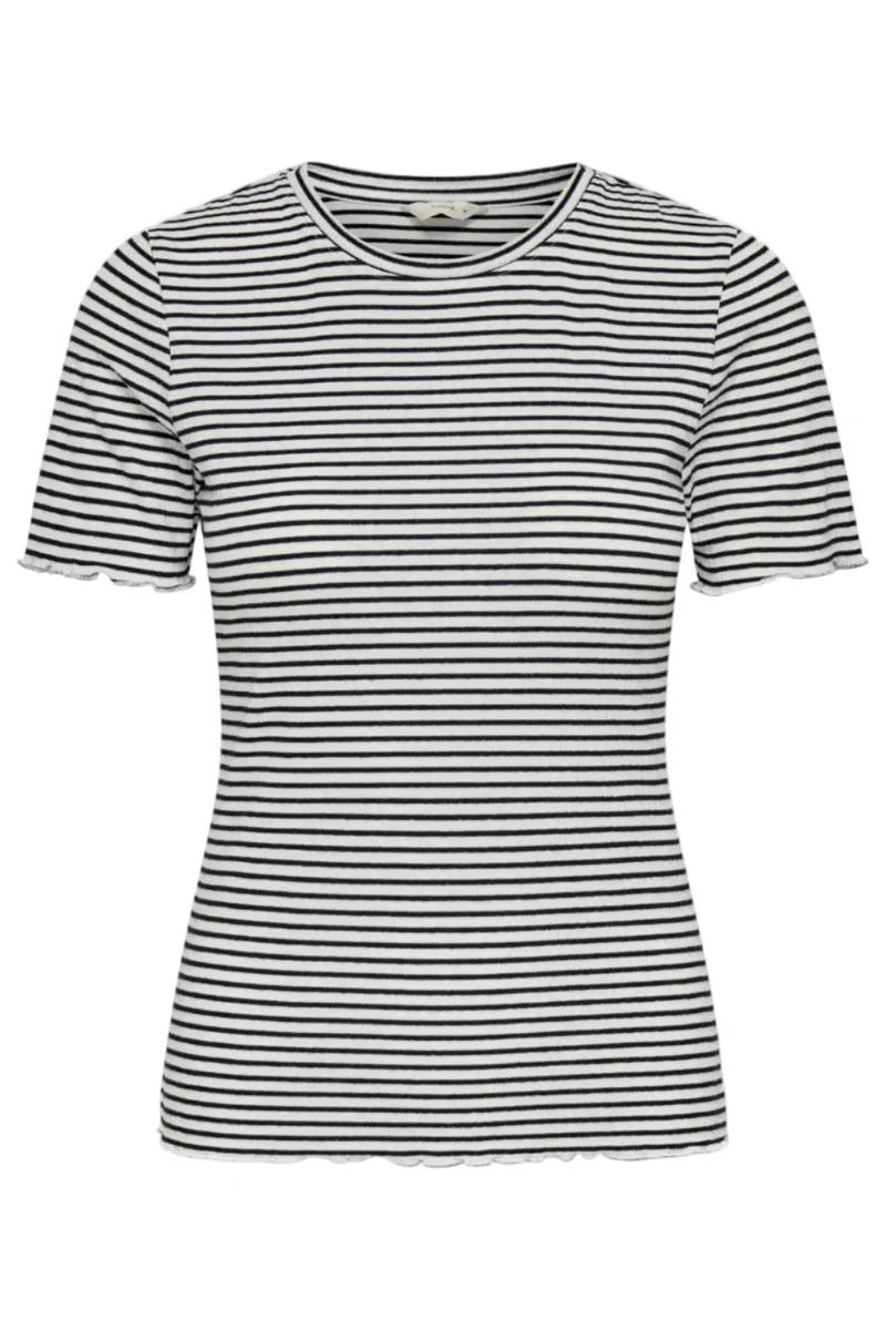 Only - Onlsaga O-Neck S/S Top - 5066462 Cloud Dancer Black