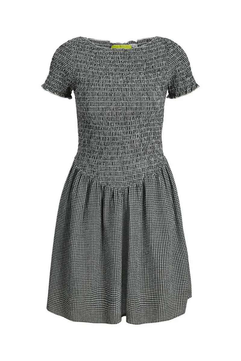 Jjxx - Jxzoe Seersucker Ss Smock Dress - 4984824 Black Blanc De Blanc