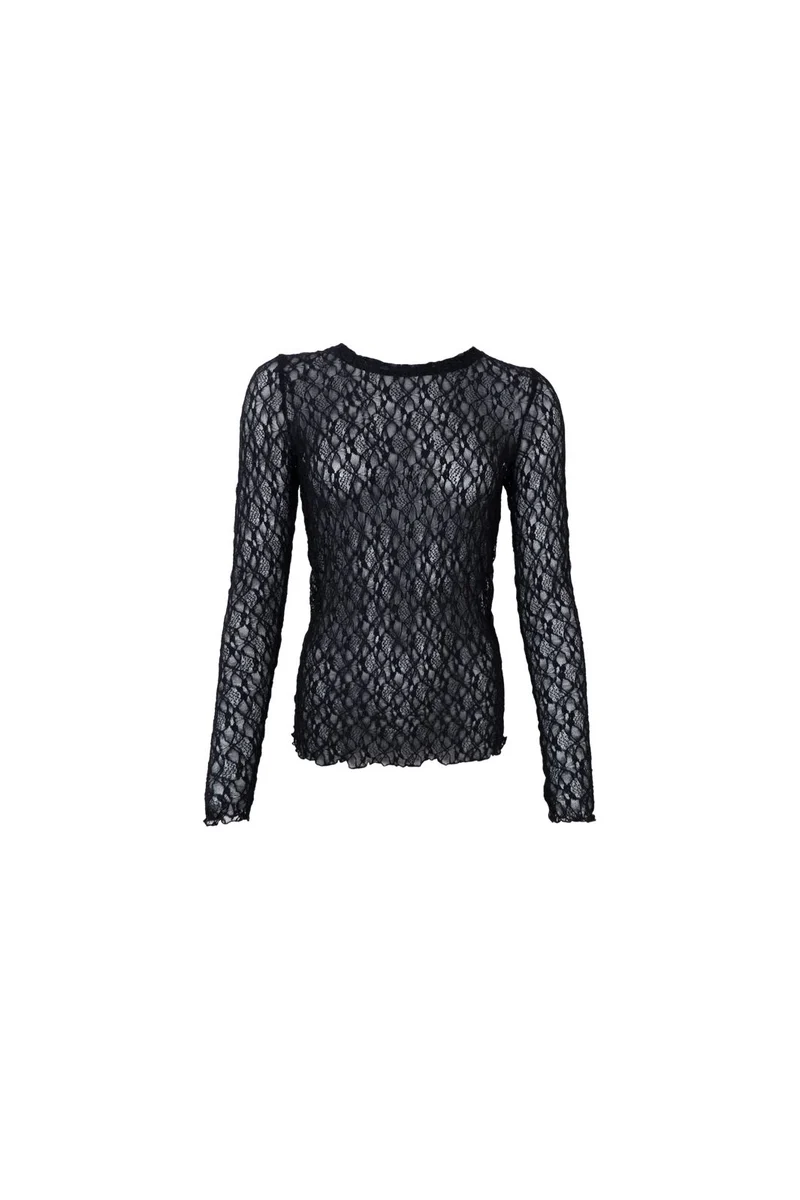 Black Colour - Bccecily Lace Blouse 41288 - Shirts - Black