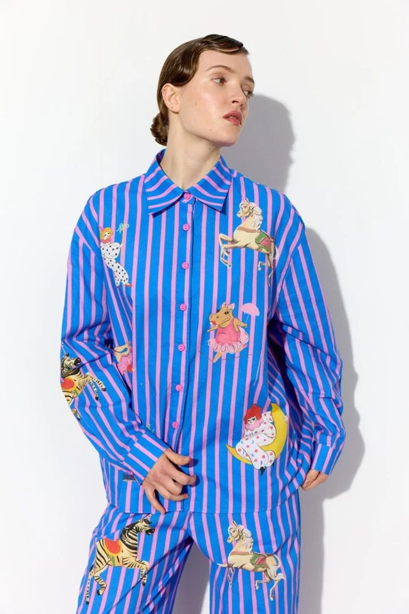 Hunkøn - Cosmia Shirt 26530 - Blue Showstopper Art Print