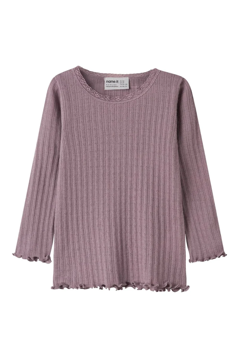 Name It - Nmfwossa Wo/Si Rib Ls Top - 4969337 Toadstool