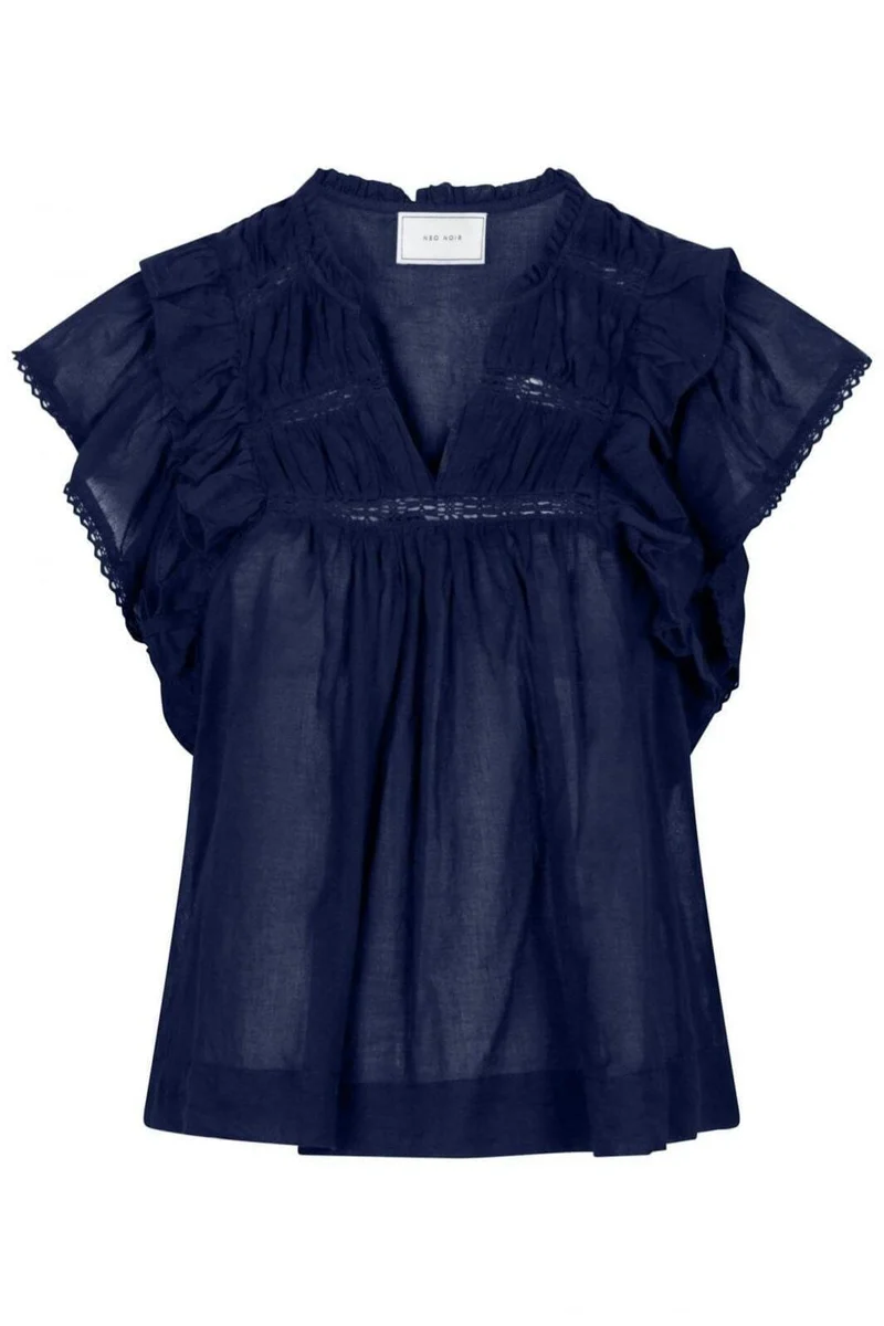 Neo Noir - Jayla S Voile Top - Navy