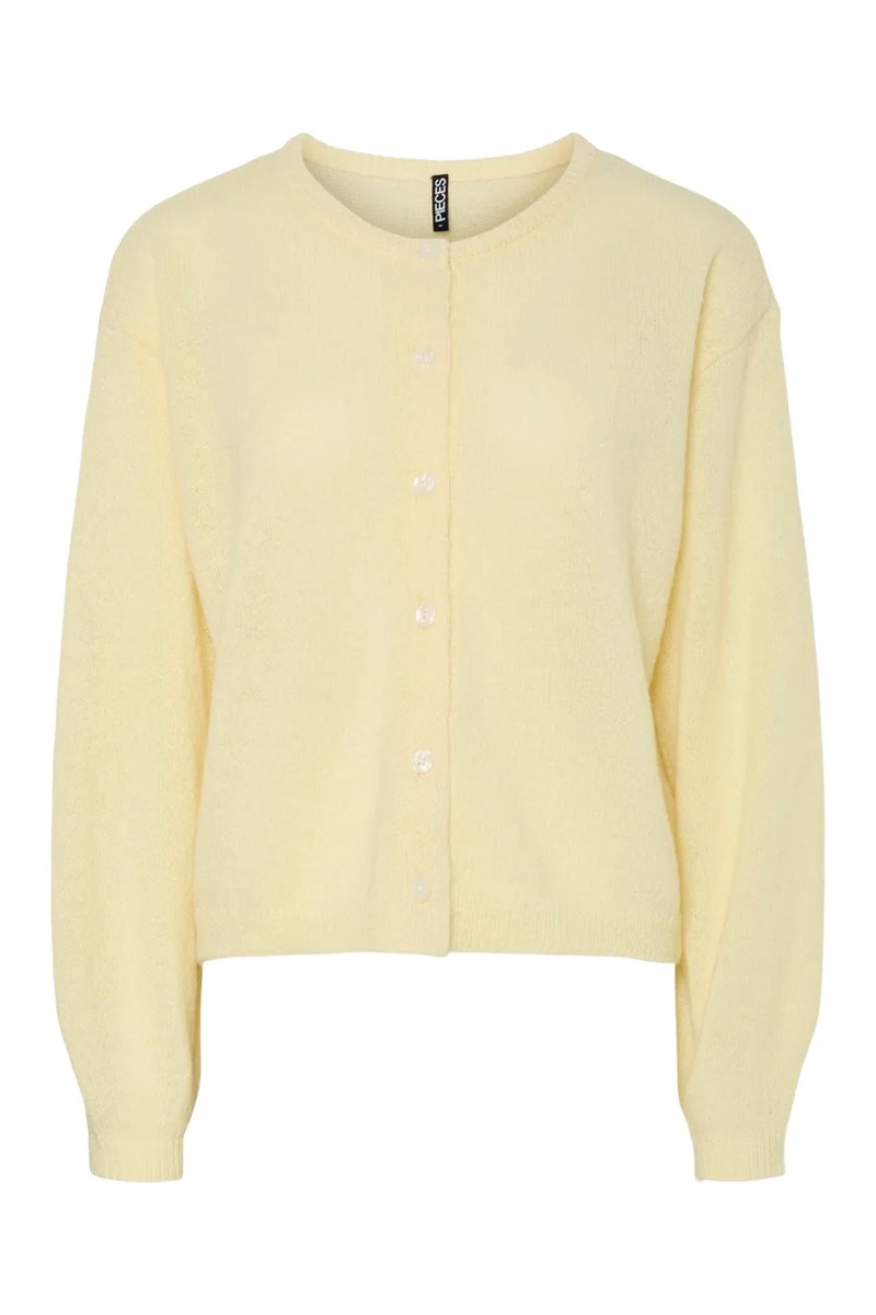 Pieces - Pcida Ls O-Neck Knit Cardigan - 4805040 French Vanilla