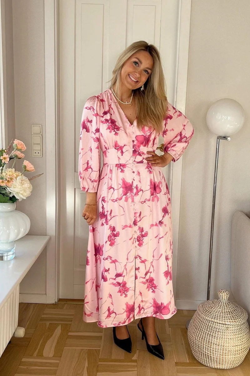 Neo Noir x Molly&My - Olana Fading Flower Dress 169136 - 170 - Pink