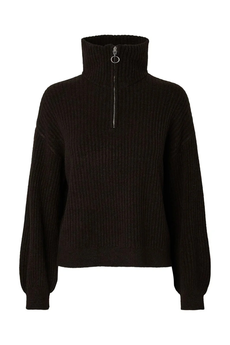 Pieces - Pcsilly Ls Half Zip Knit - 5099226 Delicioso Melange