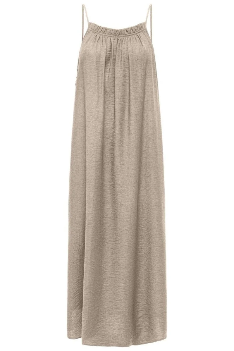 Only - Onllino S/L Long Ruffle Dress Ox - 4938579 Oxford Tan