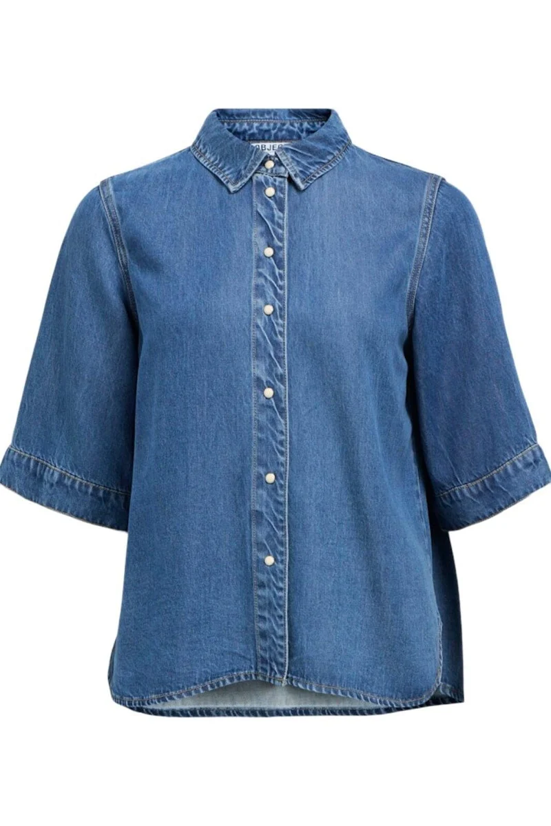 Object - Objframe 2/4 Re Denim Top - 4706105 Medium Blue Denim