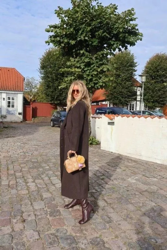 Valentin Studio - Boyfriend Wool Coat 160854 - Chocolate Brown
