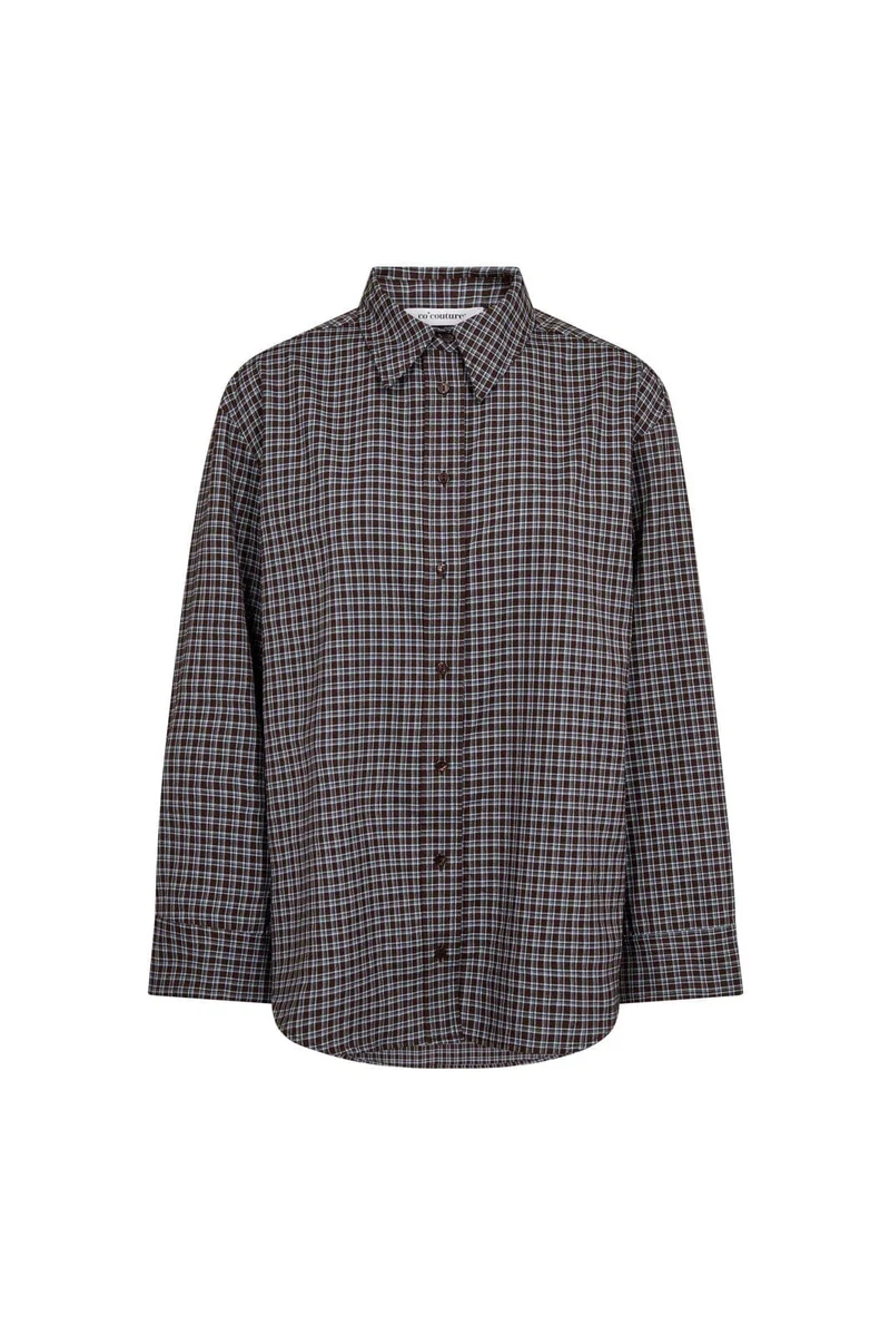 Co´Couture - Odemcc Check Cuff Shirt 500262 - 20003 - Dark Brown