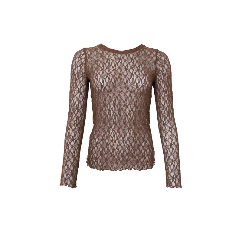 Black Colour - Bccecily Lace Blouse 41288 - Shirts - Coffee