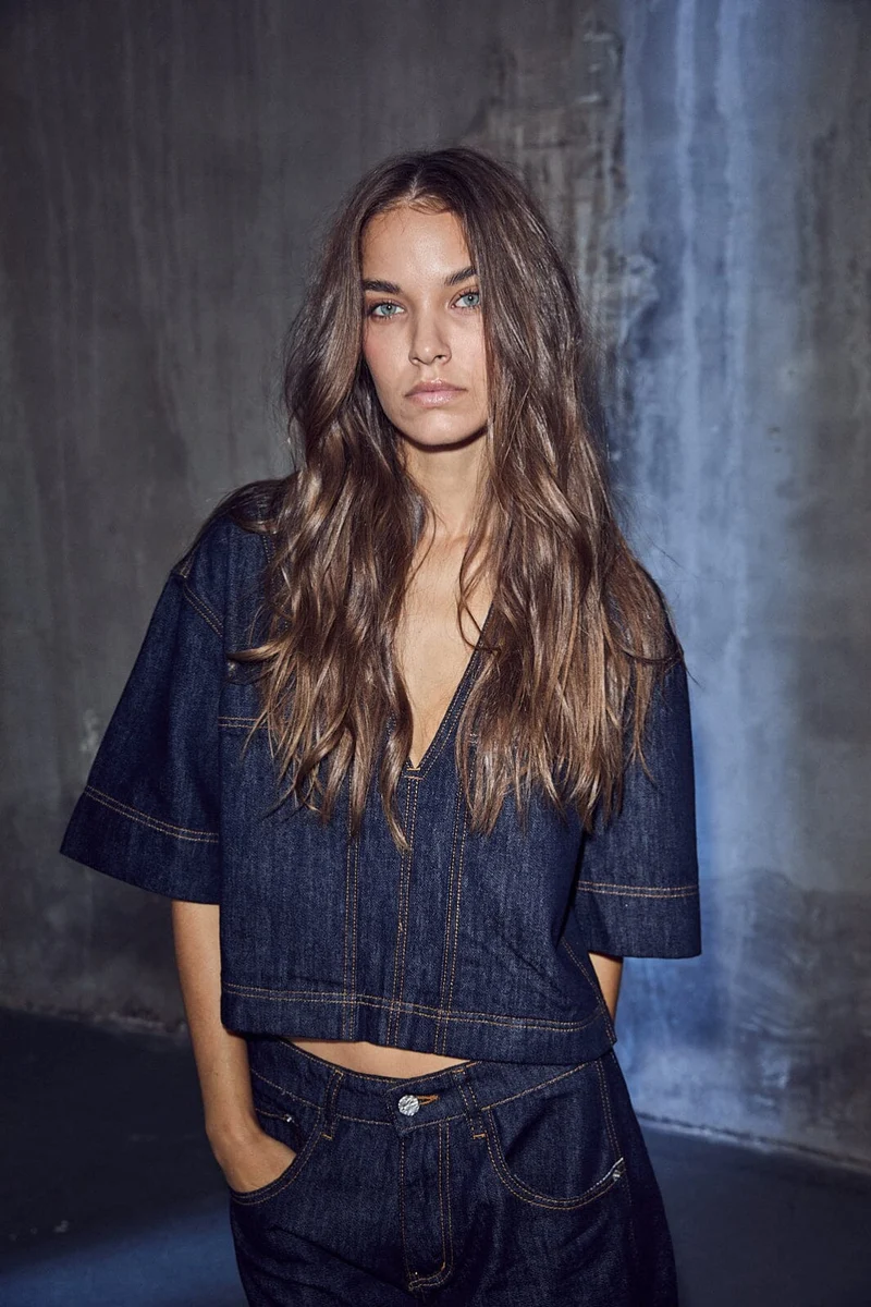 Haute L'Amitié - Drew Denim Top Unwashed HL10556 - Unwashed Denim