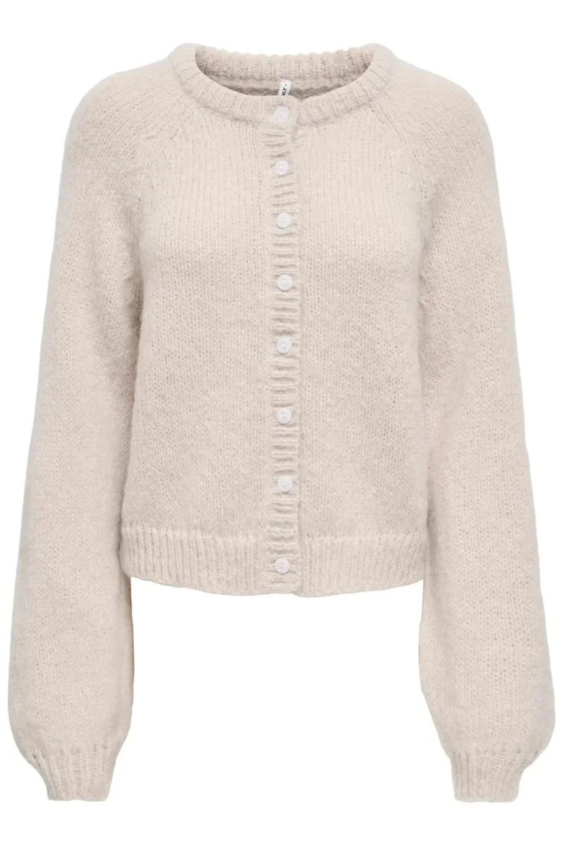 Only - Onlalyssa Ls Raglan Cardigan Nca Knt - 5074458 Pumice Stone Fmop Button