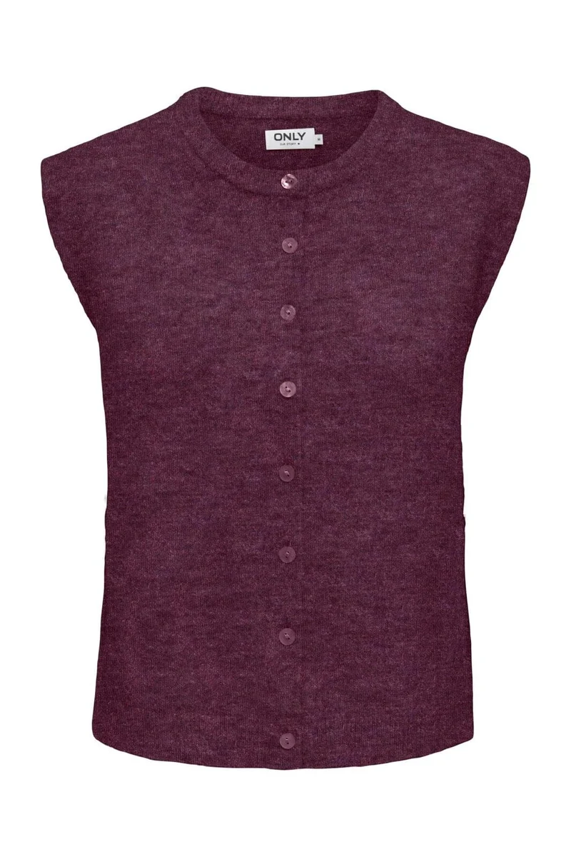 Only - Onlsimoni Vest Knt - 5111356 Mauve Wine Melange