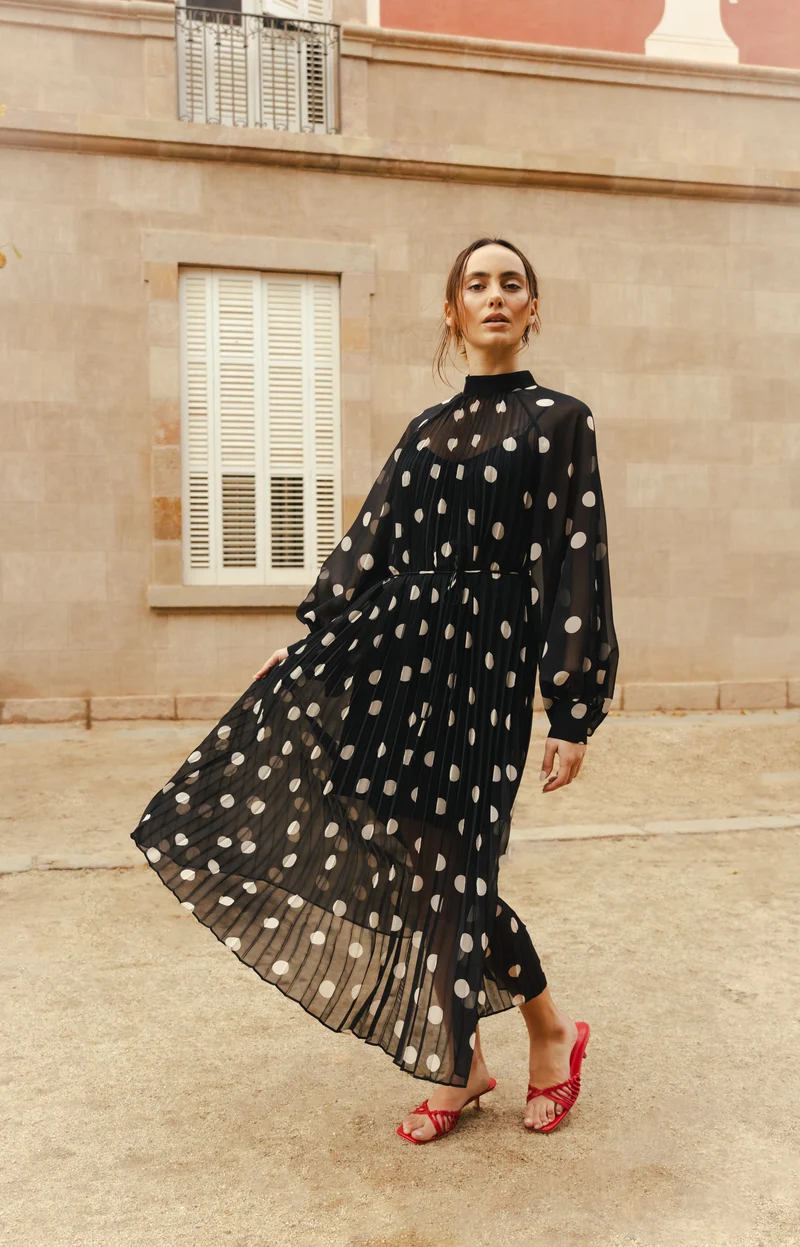 Cras - Rachel Dress C637 - 8123 - 8123 Black White Dot