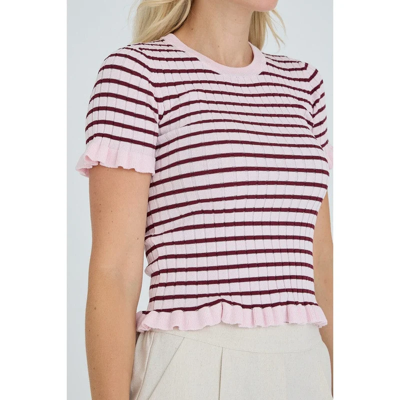 A-View - Fabi Knit Top AV7079 - 373 - Bordeaux/Rose