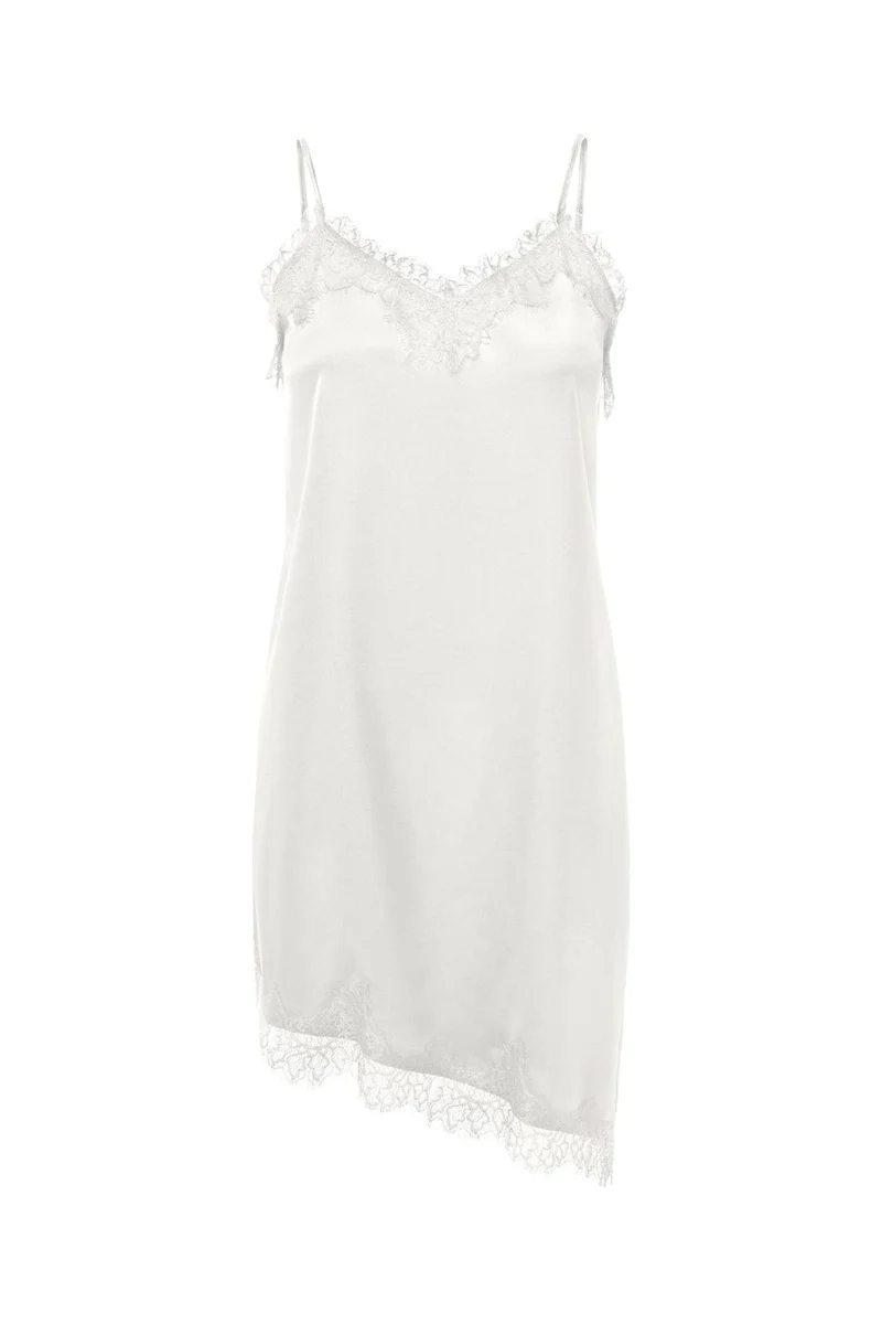 Only - Onlbella Strap Satin Lace Dress - 5083912 Cloud Dancer