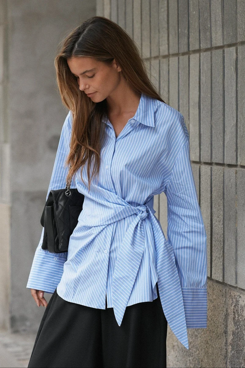 Neo Noir - Helisa Stripe Shirt 169821 - 145 - Light Blue