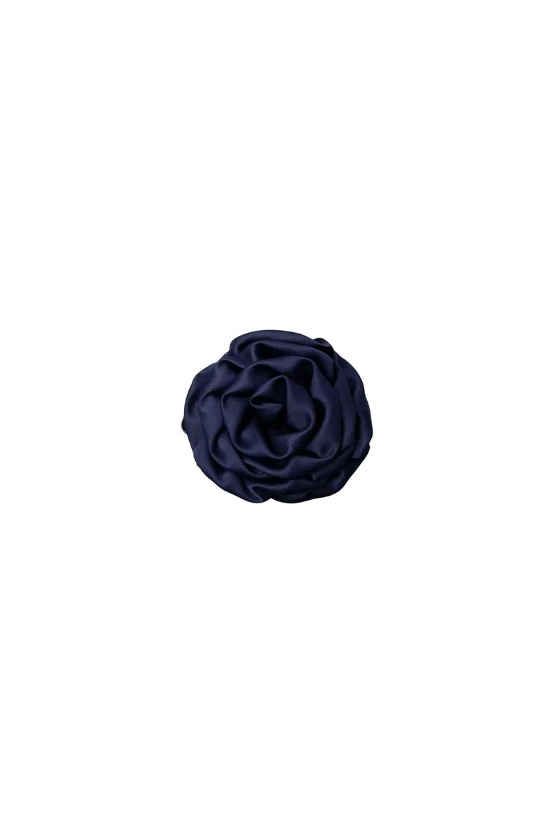 Black Colour - Bcsimona Flower Satin Hair Claw 6075 - Navy