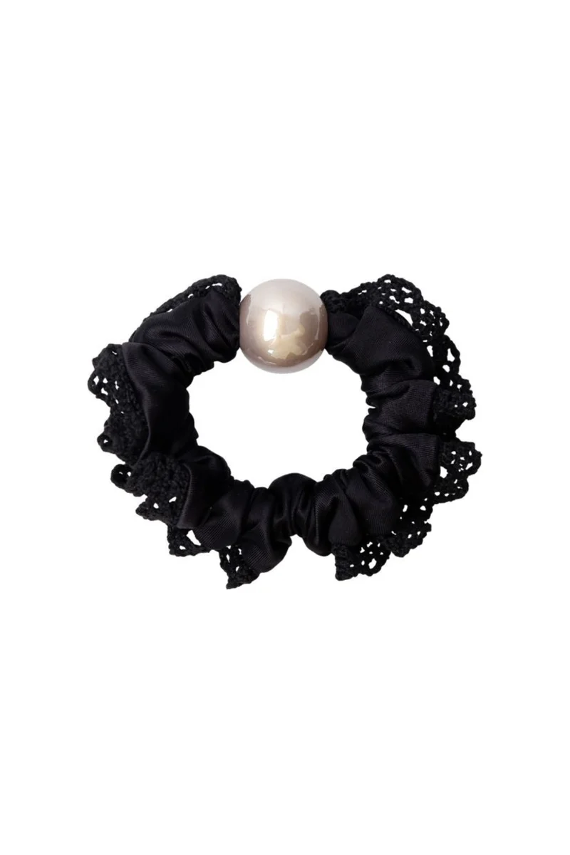 Black Colour - Bcpetal Mini Scrunchie 6868 - Black