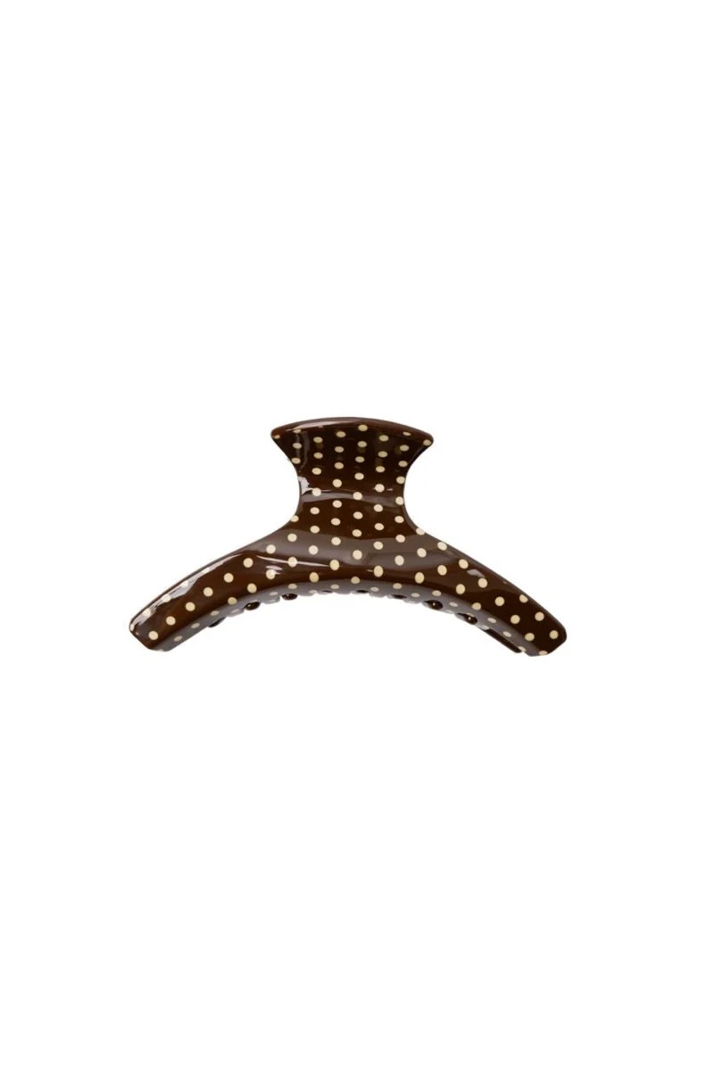 Black Colour - Bcmaze Hair Claw 6077 - Brown Dot