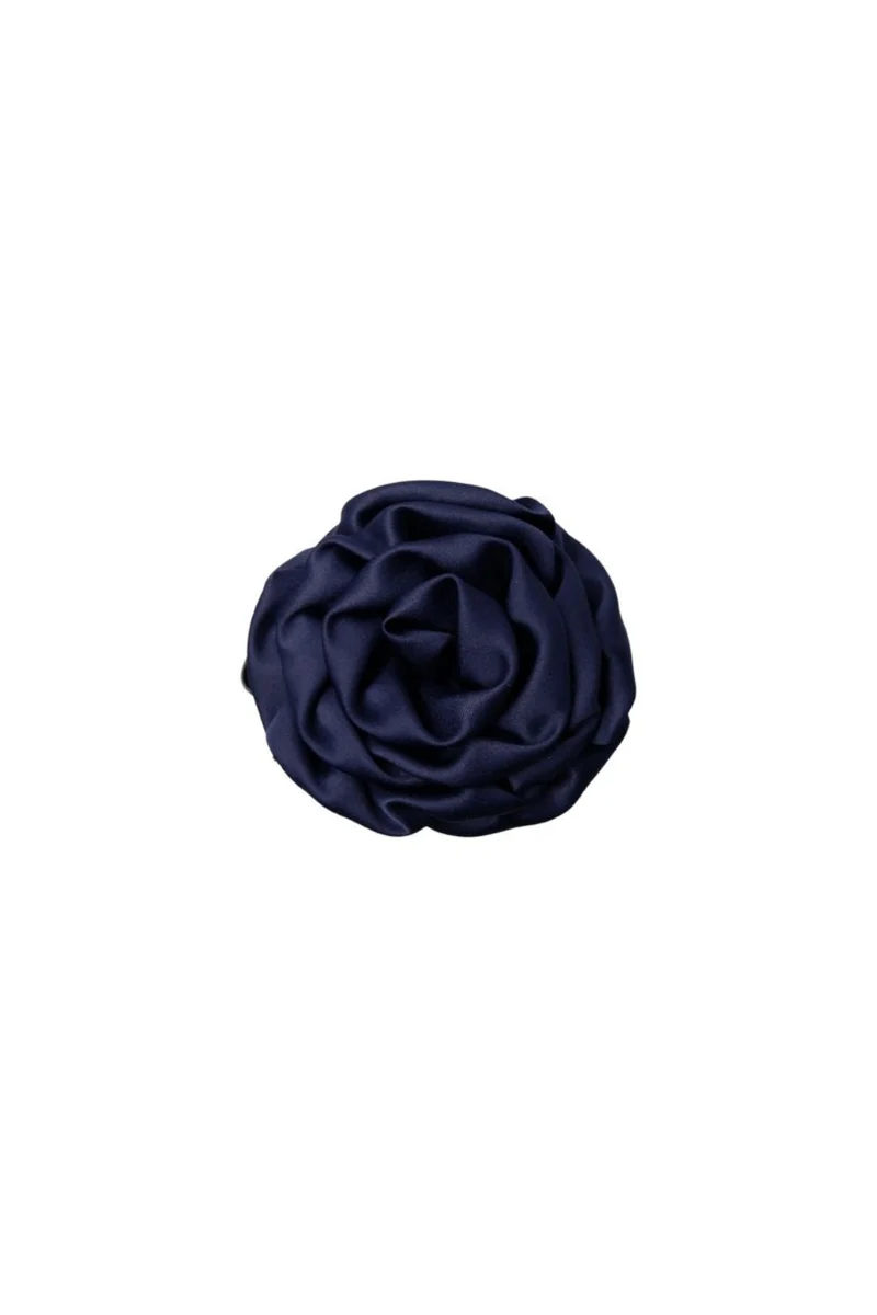 Black Colour - Bcsimona Flower Satin Hair Claw 6075 - Navy
