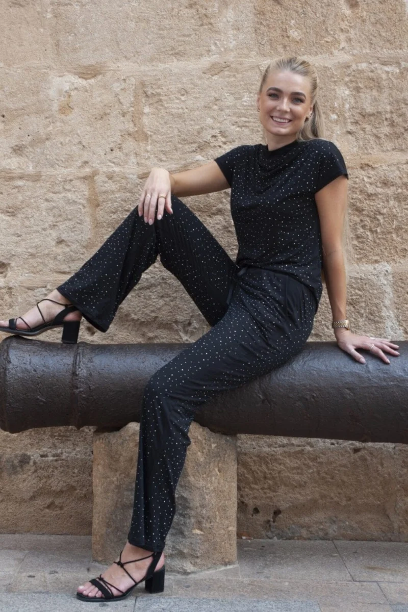 Liberte - Alma-Wide-Pants - Black Simili