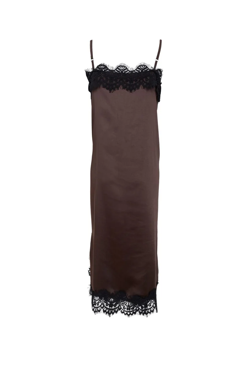 Black Colour - Bcevie Lace Strap Dress 41047 - Coffee