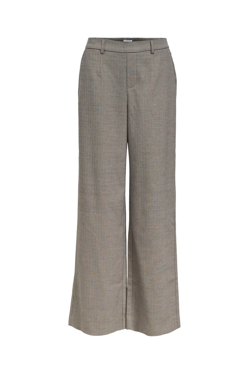 Object - Objlisa Wide Pant - 5088169 Grey Thin Beige