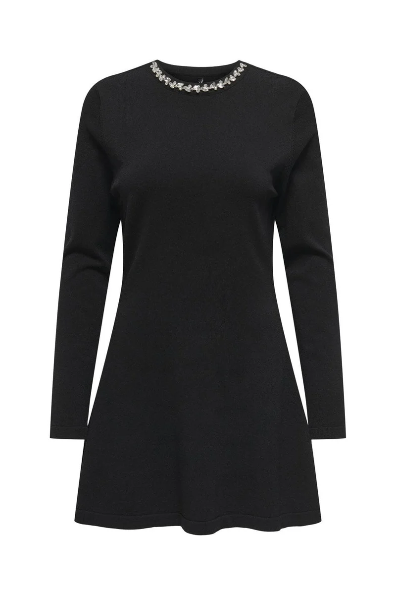 Only - Onlmilla Ls Bling Dress At Knt - 4927482 Black Silver Bling