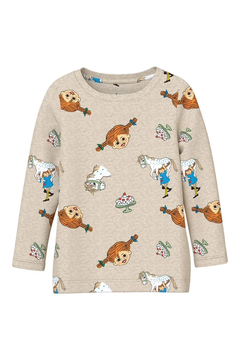 Name It - Nmfsoca Pippi Ls Top Sky - 4978192 Peyote Melange