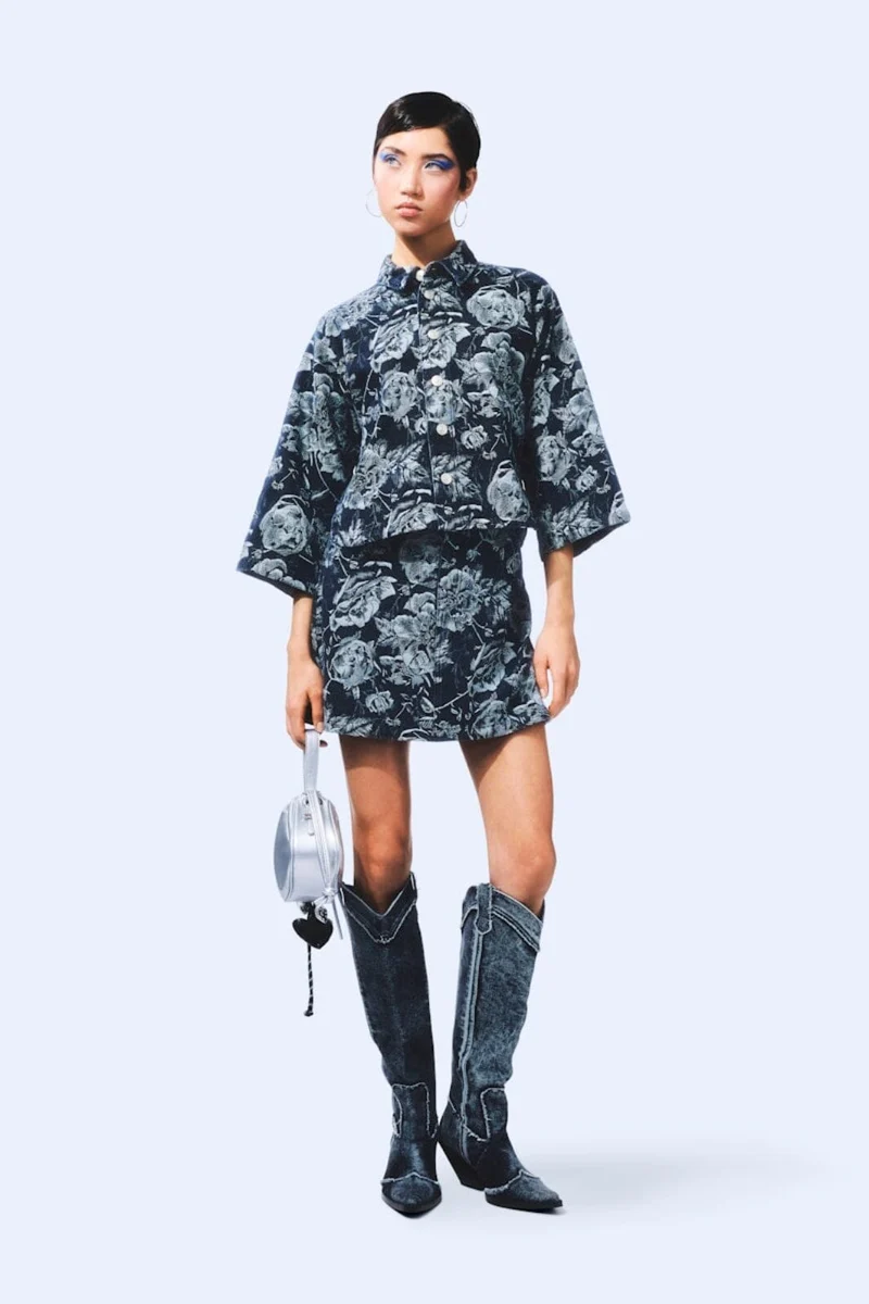 Pieces - Pcmarosa 3/4 Sl Denim Shirt - 4871297 Black Rose