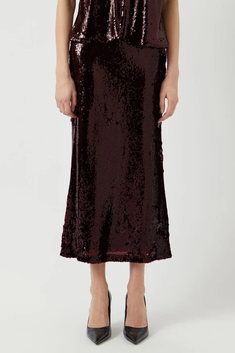 YAS - Yasroyalina Hmw Sequin Ankle Skirt -Show - 4845878 Port Royale W Sequins