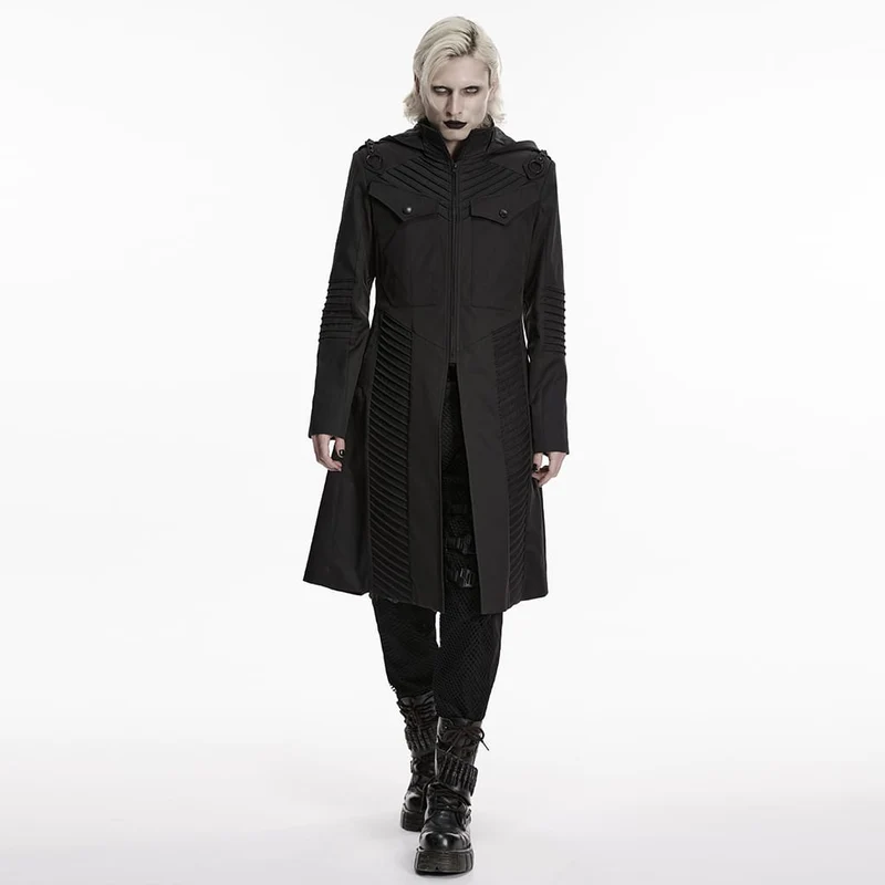 Herr Punk Layered Hooded Zip Jacket