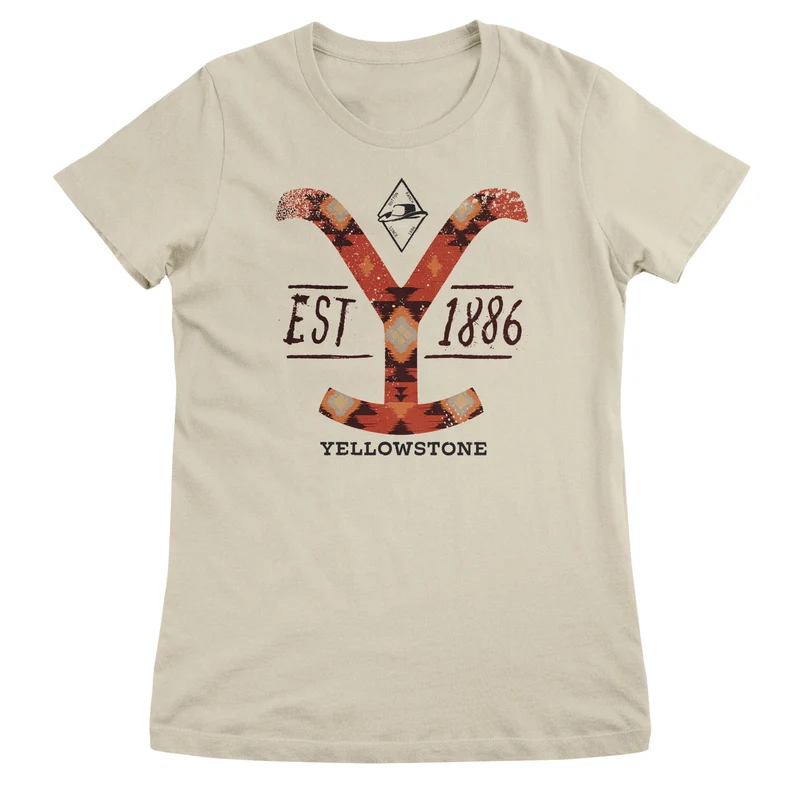 Yellowstone Native Pattern Logo Girly Tee