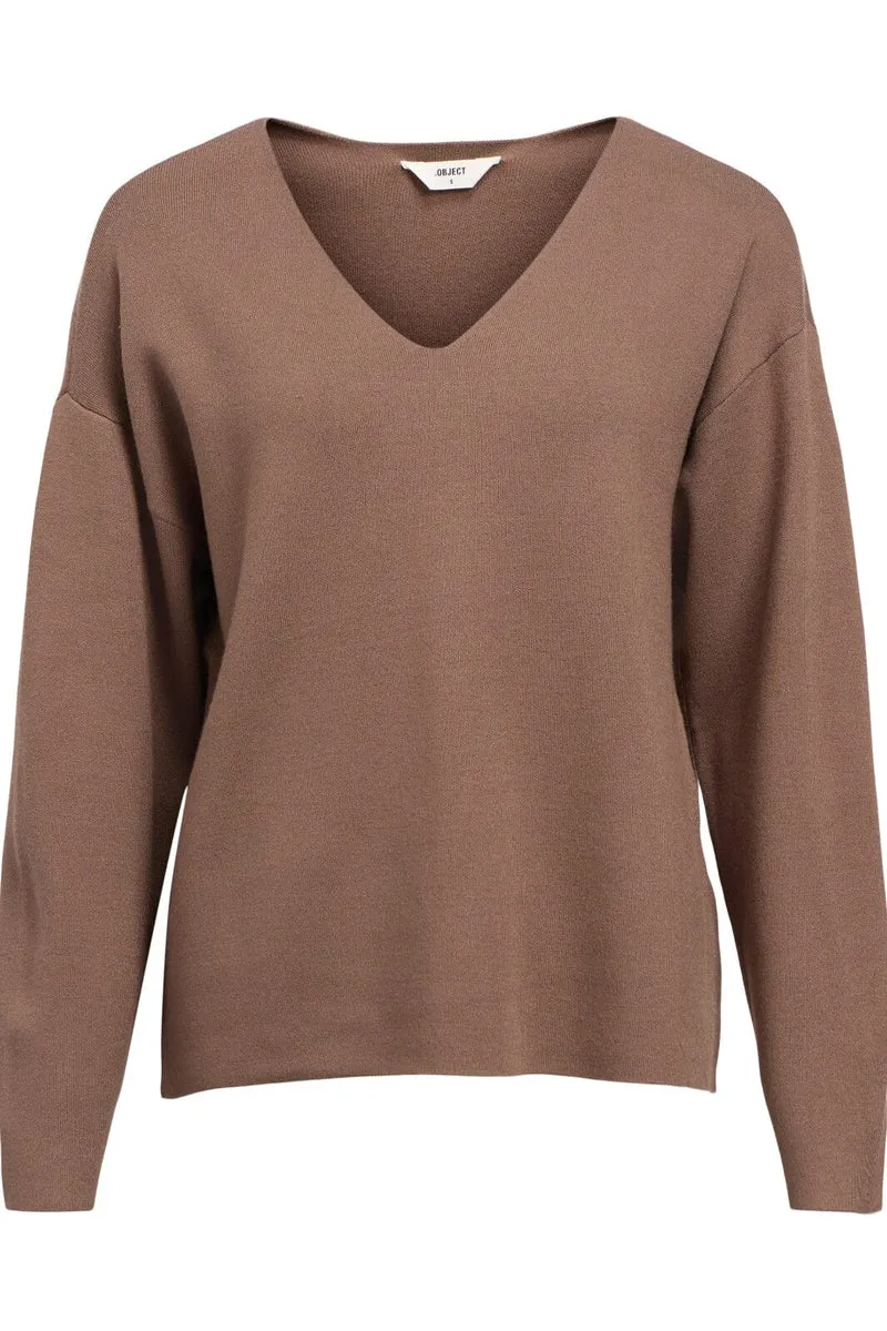 Object - Objreynard V-Neck Pullover - 4649720 Morel