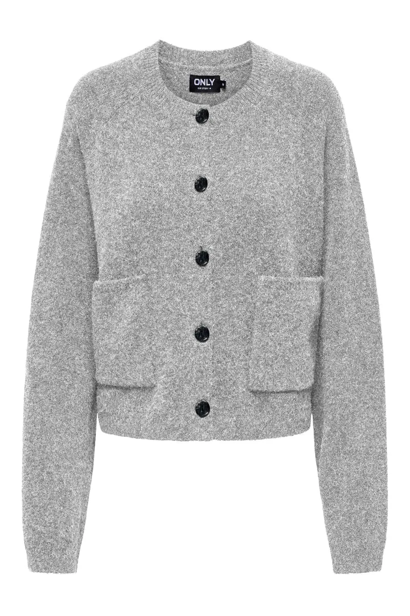 Only - Onlpiemonte L/S Cardigan Knt - 4857994 Light Grey Melange