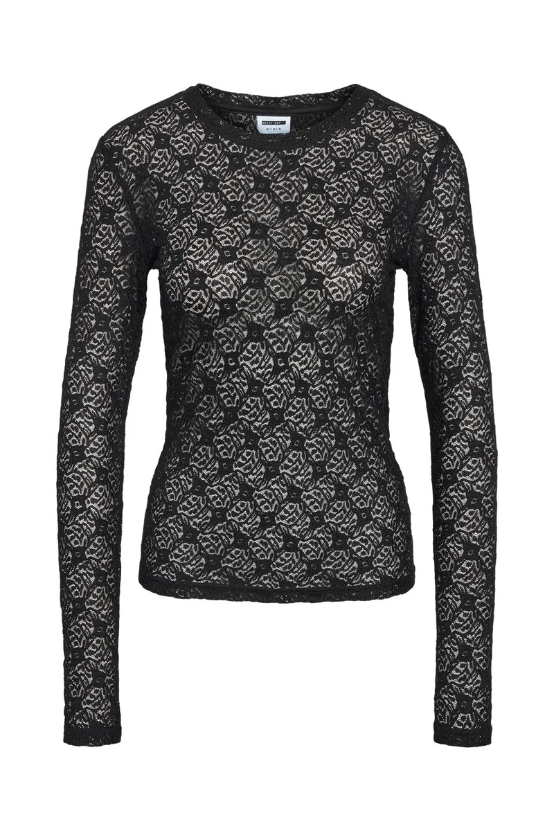 Noisy May - Nmjudith L/S Lace Top - 4793424 Black