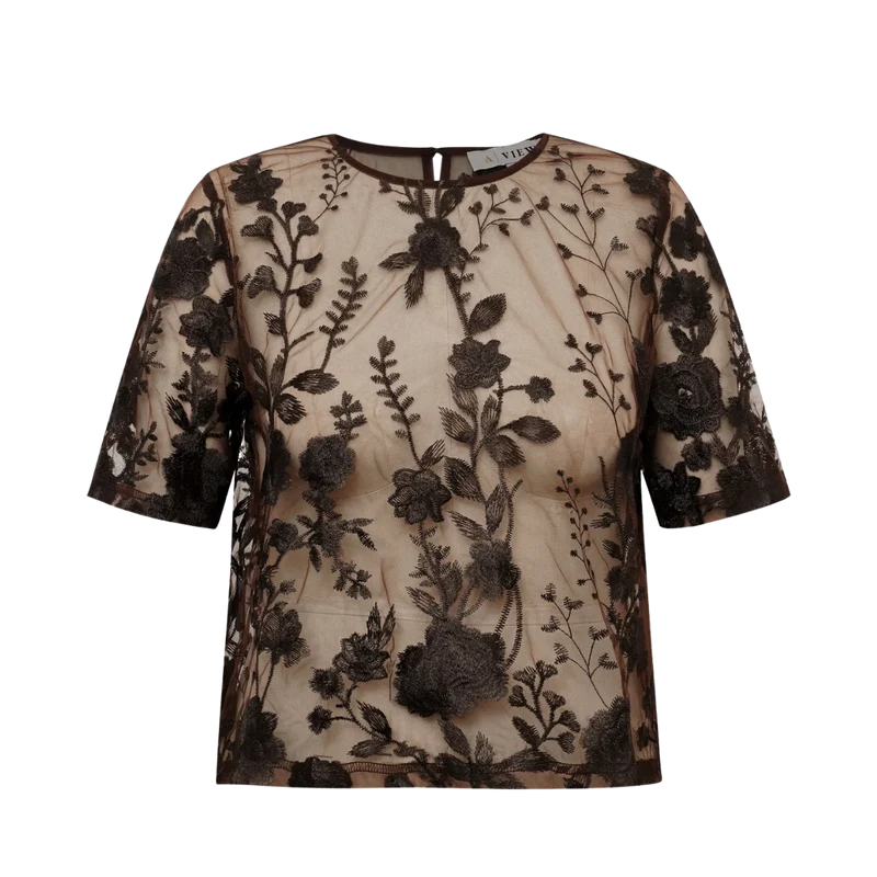 Fuschia Blouse - Dark Brown