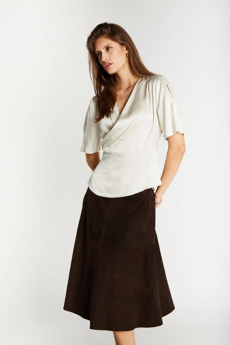 Bruuns Bazaar - Suedabbirene Suede Skirt Bbw5098 - Dark Brown