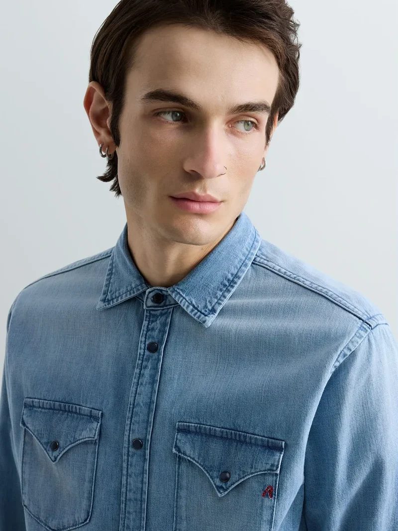 REPLAY Western Jeans Shirt - Light Blue