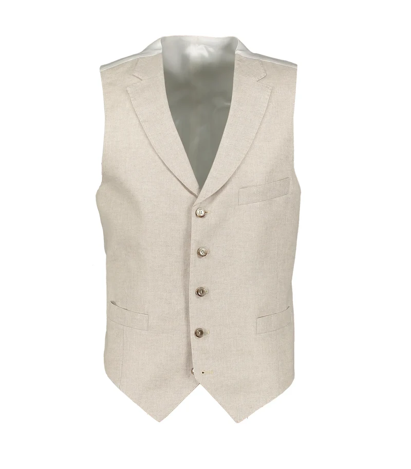 SIR OF SWEDEN Joel Linen Waistcoat - Beige
