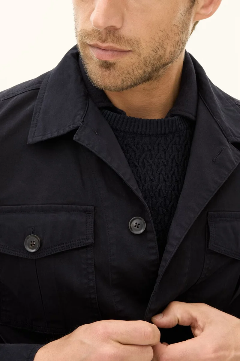 OSCAR JACOBSON Safari Overshirt - Navy