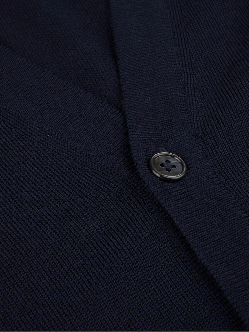 STENSTRÖMS Merino V-Neck Cardigan - Navy