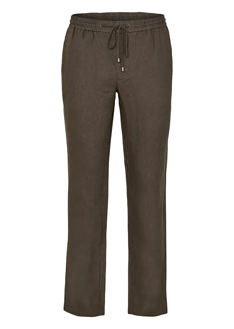 SAND Jason S Linen Pants - Dark Brown