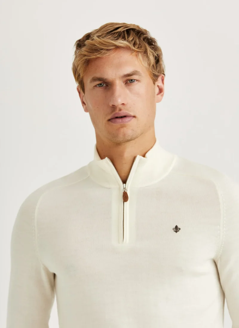 MORRIS Merino John Zip - Off White