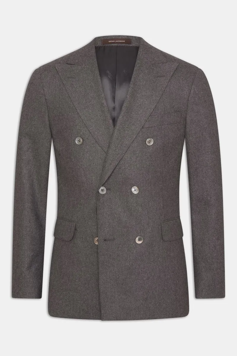 OSCAR JACOBSON Farris Flannel DB Blazer - Dark Grey